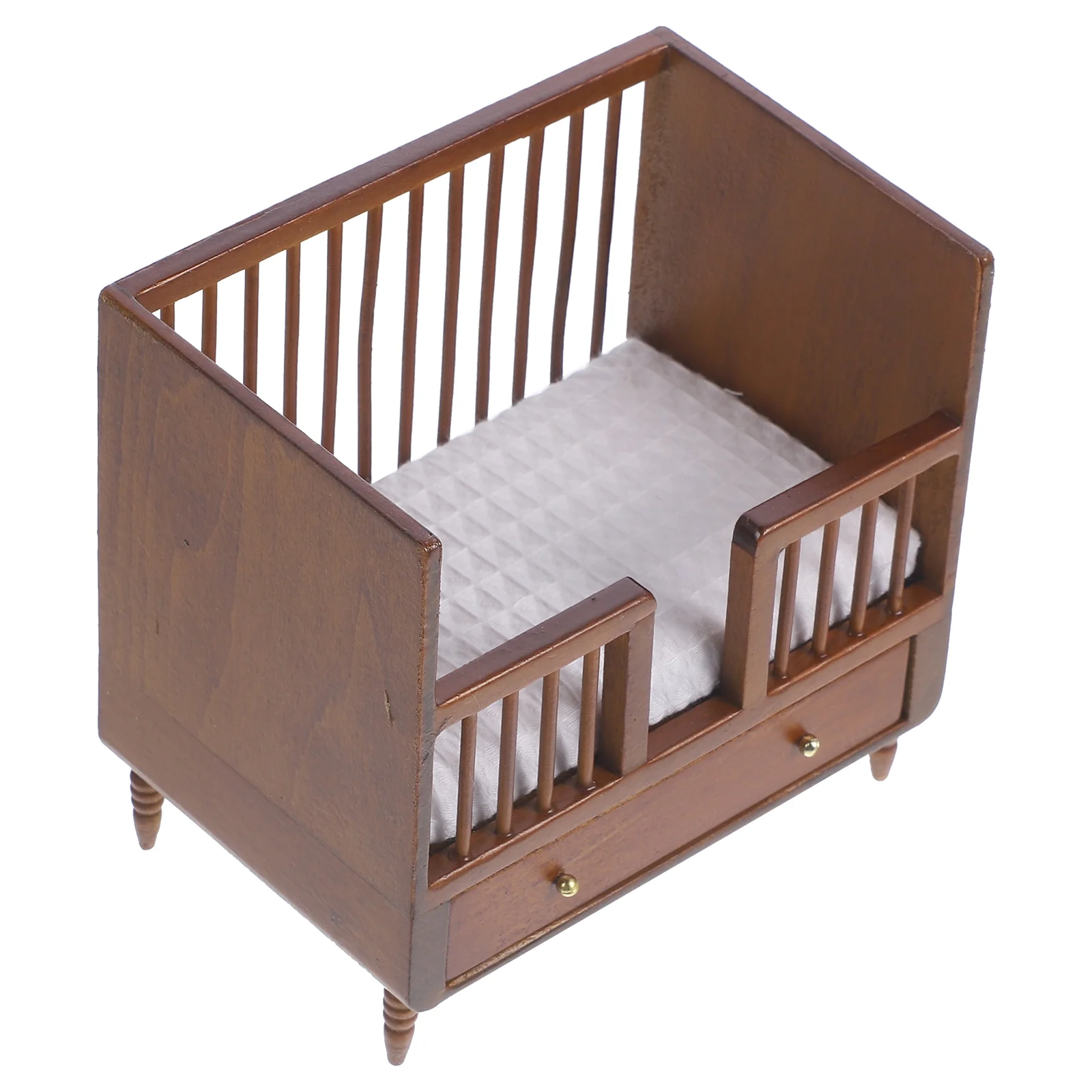 

Miniature Bed Model Small Photo Prop Crib Baby Christmas Decorate Decorative Tiny House Furniture Wooden Adorable