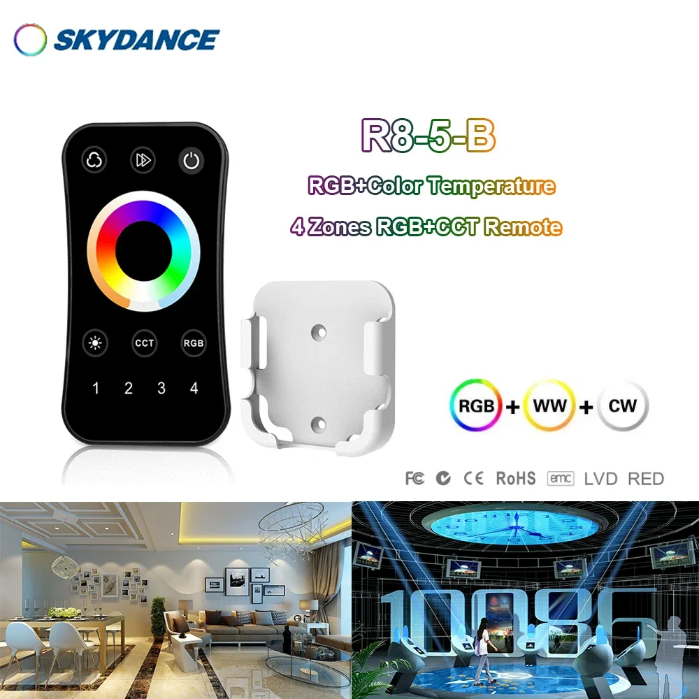 R8-5 R17 1/4 Zone 2.4GHzRF 10key Gradation À Distance Commutateur pour RGB + document Température LED bande/Tech SKYDANCE Série Contrôleur