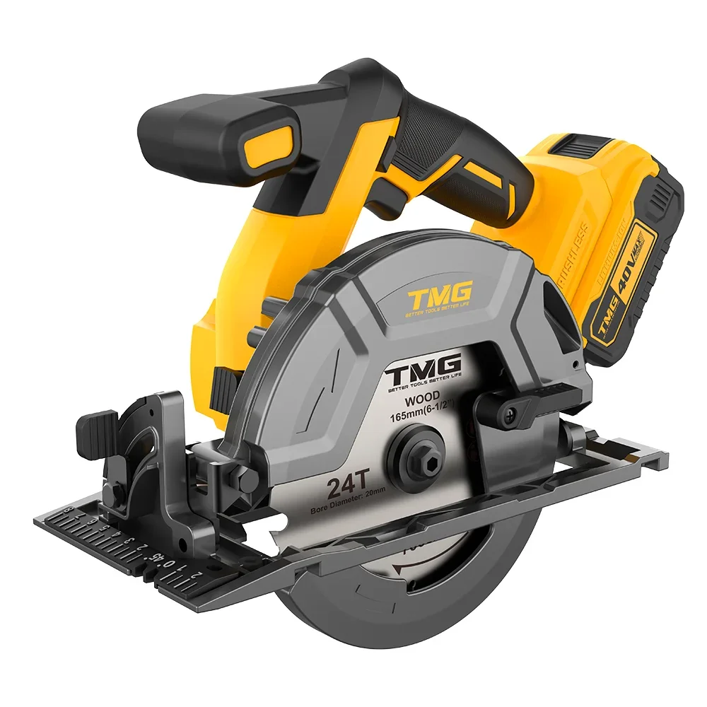 Compact And Lightweight Design 40v 5000 Rpm Brushless Circular Saw For Wood Cutting