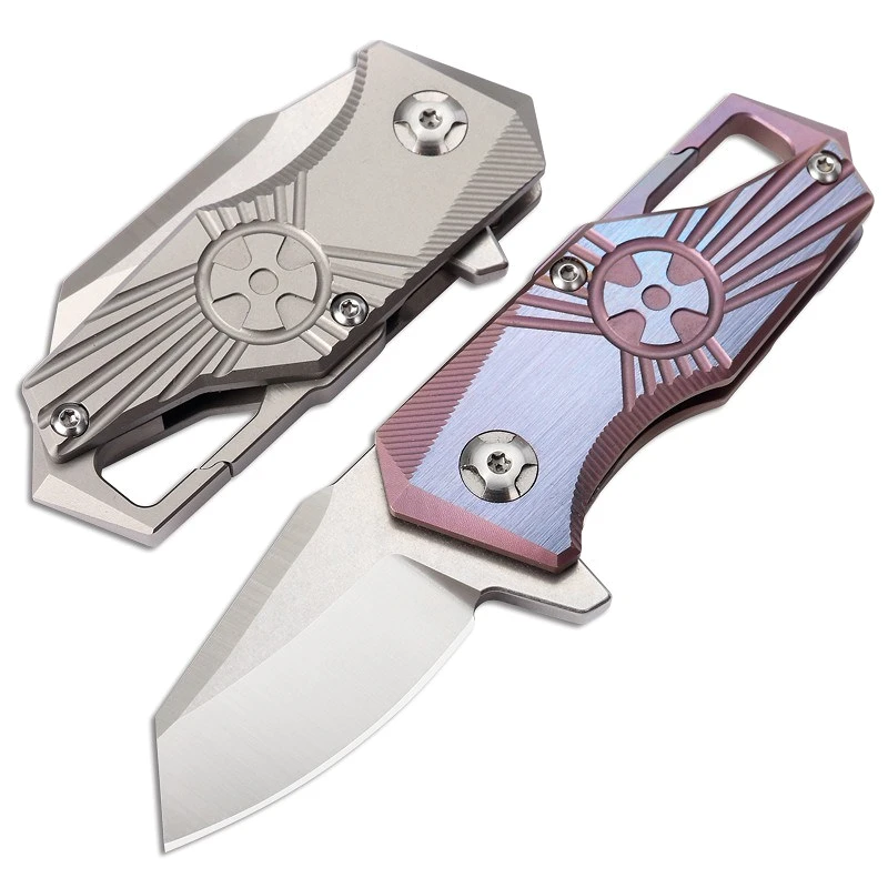 

MINI Portable Folding Pocket Knife M390 Blade Titanium Alloy Handle Outdoor Camping Survival Hiking Unboxing Fruit EDC Knives