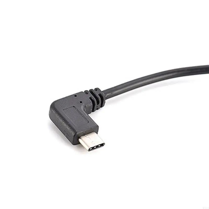 W91A Mini USB 여성에서 USB C 남성 90도 충전 데이터 전송 동기화 랩톱 휴대폰 액세서리 용 어댑터 케이블