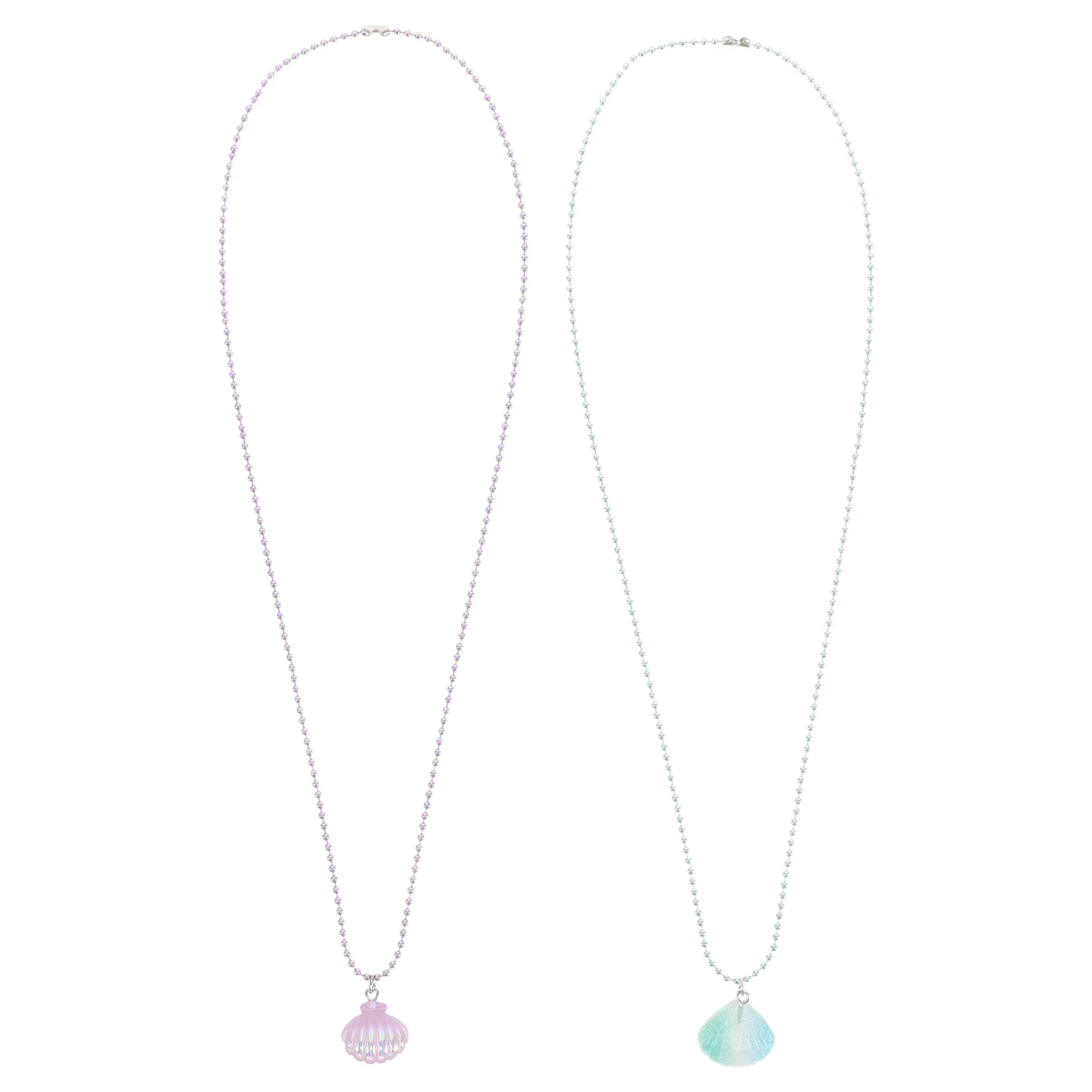 

2pcs Seashell Pendant Necklace For Women Small Lightweight Beach Jewelry Set Assorted Colors Summer Coastal Party Accessory