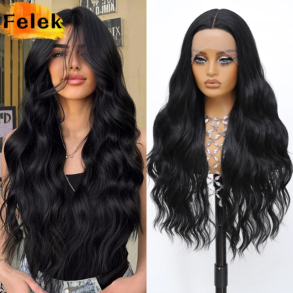 

Синтетические натуральные волнистые кружевные парики для женщин Ombre Blonde Brown Средняя часть париков фронта шнурка для ежедневного использования 28-дюймовые длинные волнистые афро парики