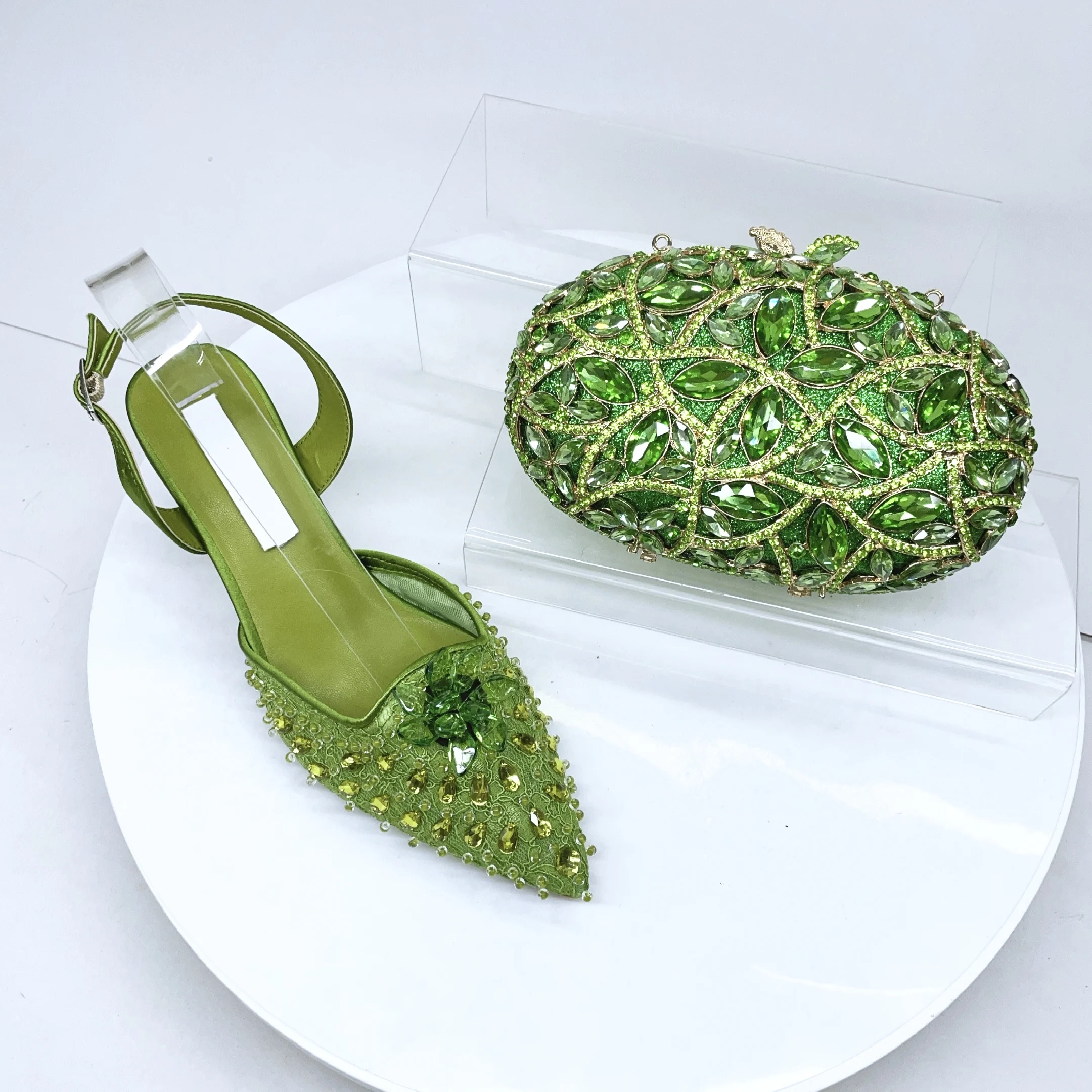 

LNATISNOVA Набор: туфли на высоком каблуке с драгоценными камнями и вечерние сумочки со стразами для вечеринок, элегантные туфли-лодочки и сандалии