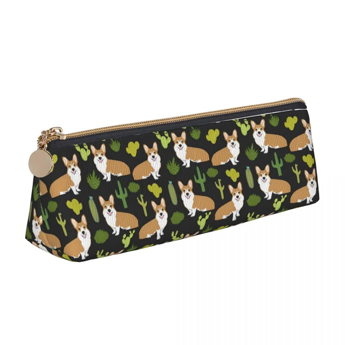 Cute Corgi Pencil Case Cactus Print Girls Boys Aesthetic Pencil Pouch Graphic School Pencil Cases Stationery Organizer Gift