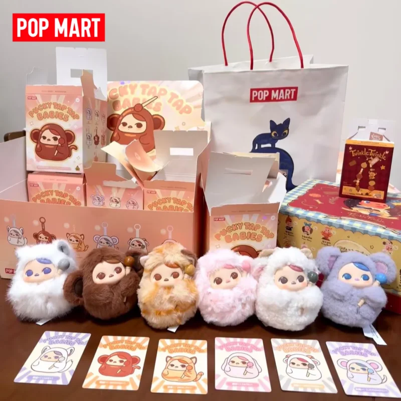 

POPMART PUCKY Knocking Series Vinyl Plush Keychain Blind Box Wooden Fish Stuffed Doll Collectible Gift For Kids Anime Collectors