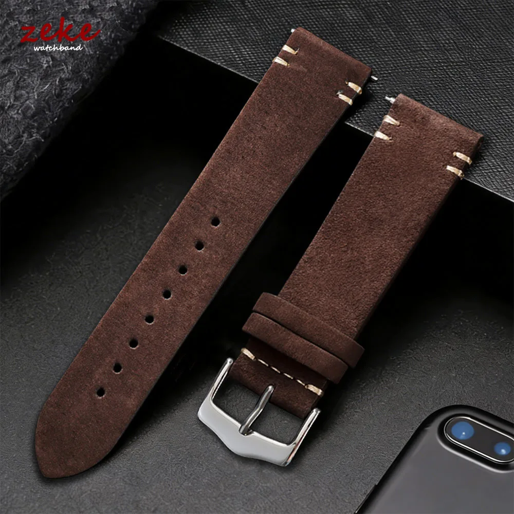 Vintage Mattes Rindsleder Uhrenarmband 20mm 22mm Universal Echtleder Uhrenarmband Herren Soft Business Armbanduhr Band Zubehör