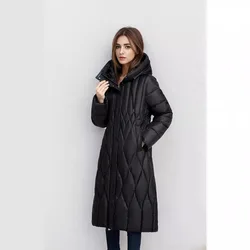 Women's Winter Parka Female Slim Fit Cotton Jacket For Women Long Thick Hooded Jacket Over The Knee Cotton Coats Outerwear