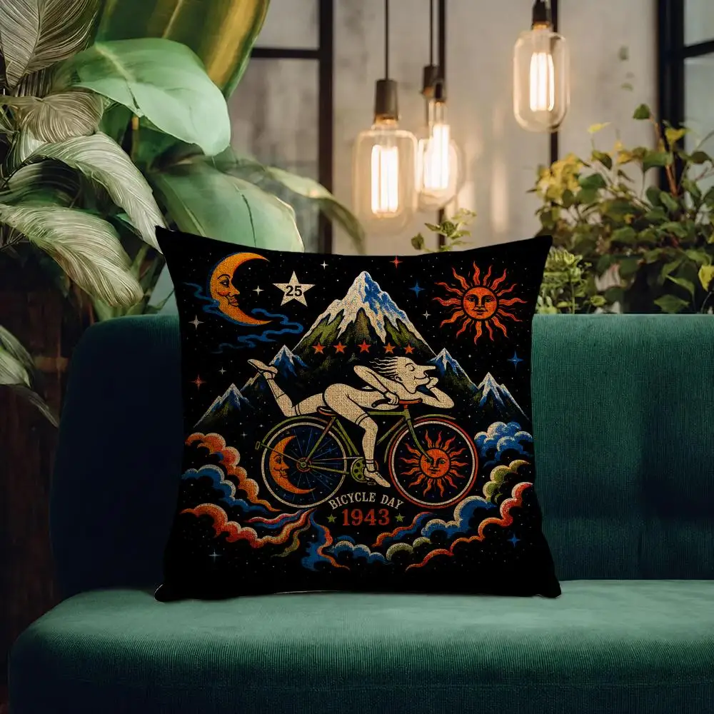 Person Albert Hofmann Cushion Cover Natural Linen Pillowcase Set All-in-One Decor Cushion Cover for Sofa Bedroom Chair
