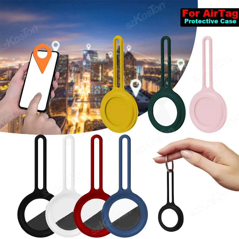 

Силиконовый защитный чехол для AirTag, держатель для устройства слежения с защитой от потери, чехол для Airtags, рюкзаки, брелок для домашних животных
