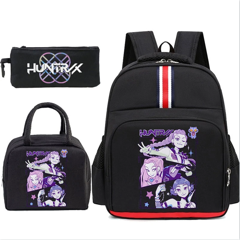 

Kpop Demon Hunters Backpack Lunch Bag 3pcs Set Students Casual Knapsack Boys Girls Schoolbag K-Pop Demon Hunters Bookbag Mochila
