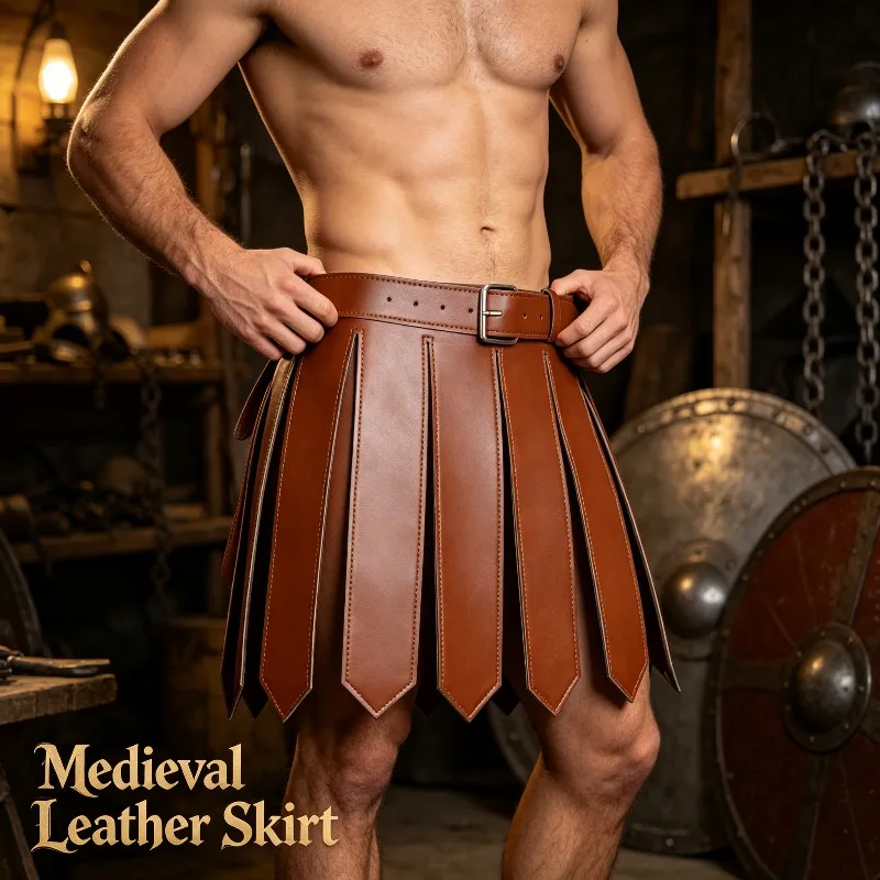Spartan Warrior Leather Apron And Roman Skirt For Christmas Easter Cosplay Role Play
