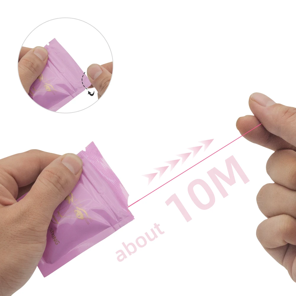 Picture 4: 10M Pink Microblading Mapping Pre-Ink String for Makeup Eyebrow Dyeing Linen Thread Semi Permanent Positioning Measure Tool