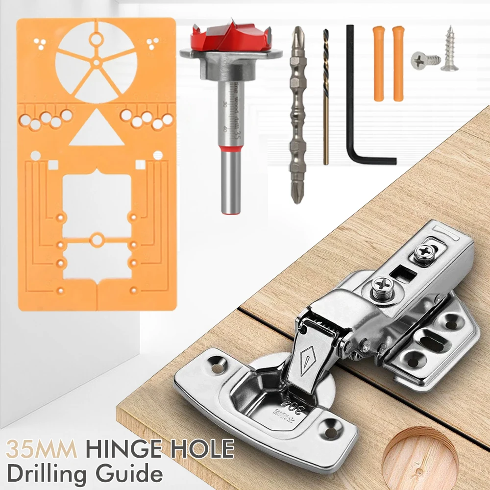 Hinge Hole Drilling Guide 35mm 40mm Hing Installation Jig Door Cabinet Hinge Hole Locator Woodworking Tool