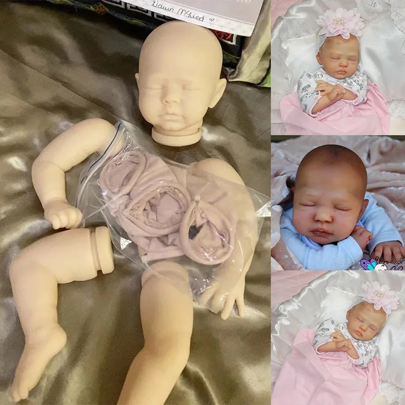 16inch Zori Unfinished Unpainted Reborn Doll Kit with Cloth Body Soft Touch Fresh Color