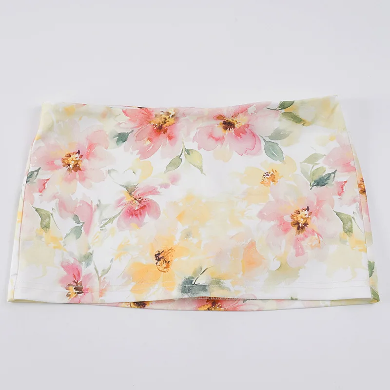 

Модная женская юбка с цветочным принтом, романтичная, с низкой талией