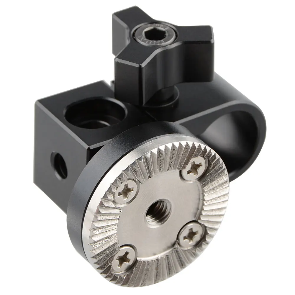 Hdrig 15mm única haste braçadeira com arri roseta montagem para alça de ombro rig (preto thumbscrew) para câmera dslr gaiola handgrip