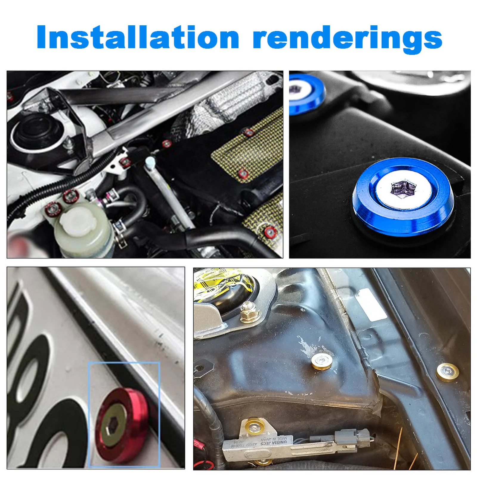 10PCS Fasteners Fender Washer Bumper Engine Concave Car License Plate M6 Screws for Honda Toyota BMW Universal Car Styling view 6