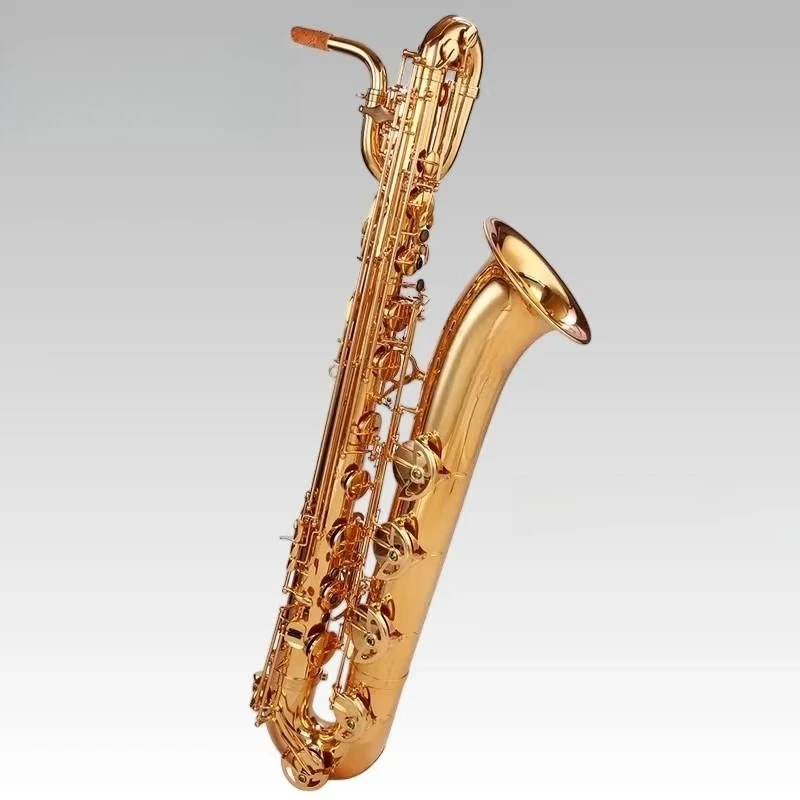 Adjustable Gold Lacquer Brass Body Bakelite Head Bass Saxophone EB Tone Wind Instrument Wholesale