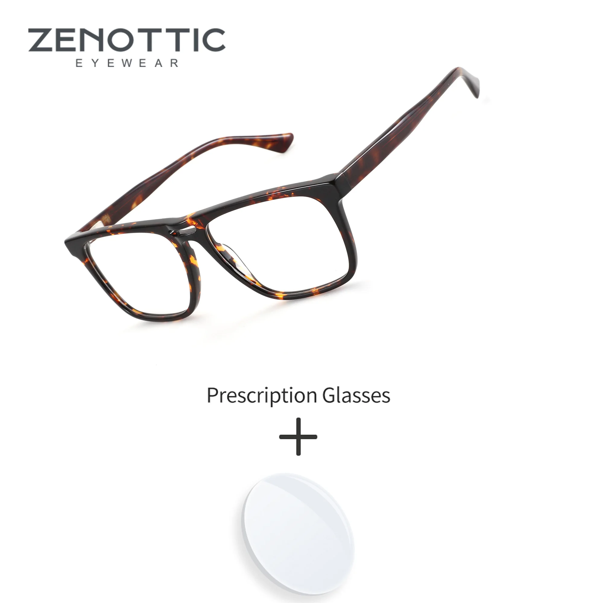 ZENOTTIC XL Double Bridge Aviator Acetate For Men Prescription Glasses Multifocal Progressive Blue Light Blocking Office Eyewear