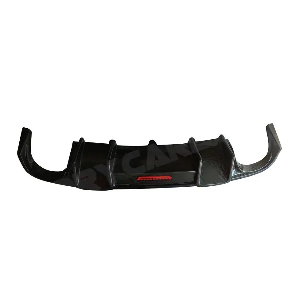 Carbon Fiber Rear Lip Diffuser for Audi A4 B8 B8.5 Sedan 2009-2015 Car Standard Bumper Diffuser Rear Diffuser with LED Light