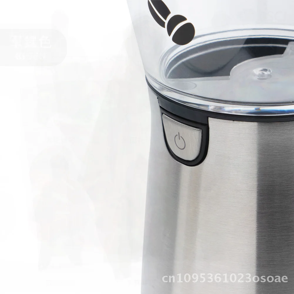 

Электрическая кофемолка с зарядкой через USB, полностью автоматическая мельница для маленьких зерен для дома, современный минималистский стиль из нержавеющей стали, черный