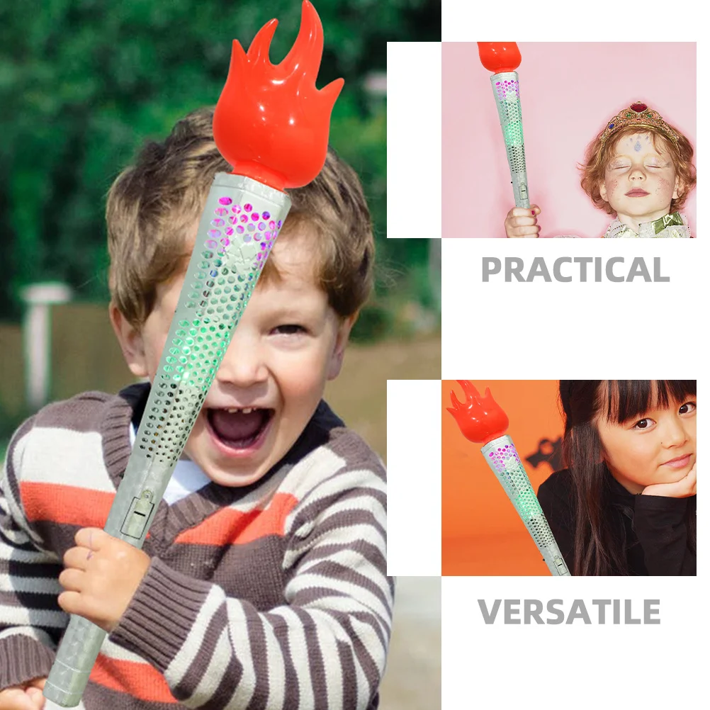 

2Pcs Simulated Torch Plastic Performance Prop Kids Learning Plaything Sports Meeting Decoration Plastic Plaything