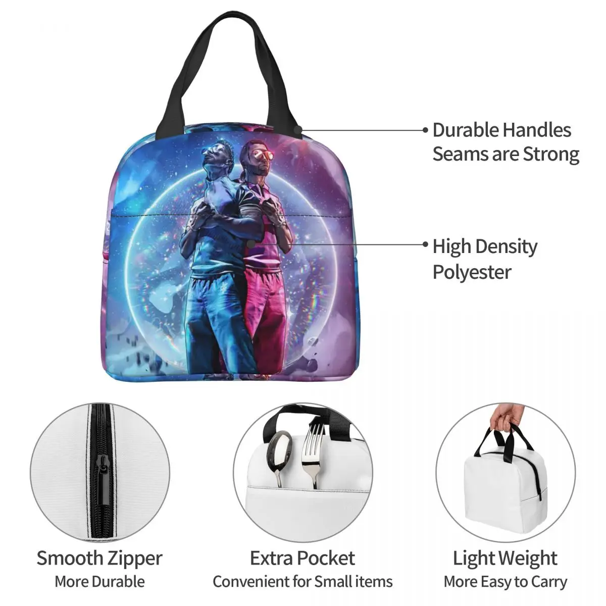 PNL Nabil Andrieu وTarik Andrieu المغني أكياس الغداء معزول بينتو صندوق مقاوم للماء حقيبة الغداء أكياس نزهة مانعة للتسرب