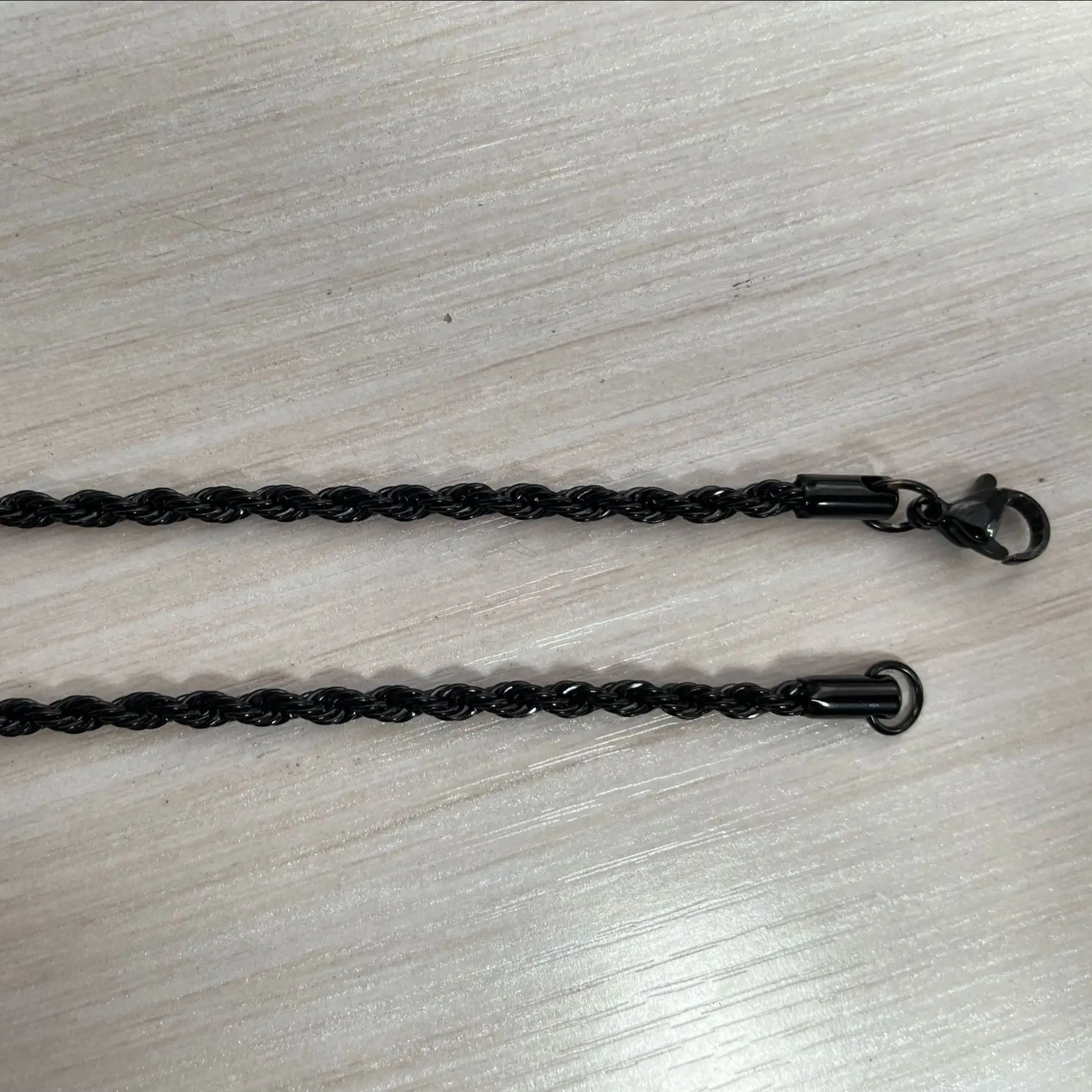 

2mm width Black Tone 316L stainless steel chain necklace men long punk statement rope chain necklace vintage men women jewelry