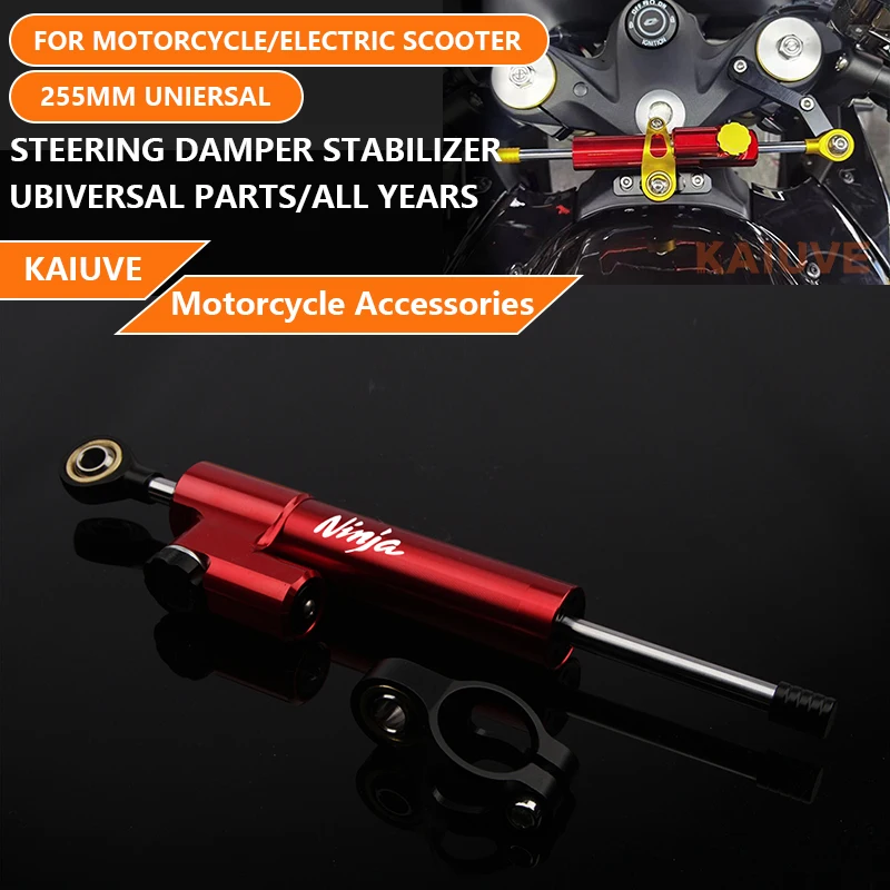 

Customized logo Motorcycle modification accessories universal short type 255mm steering stabilizer For Honda Kawasaki Yamaha
