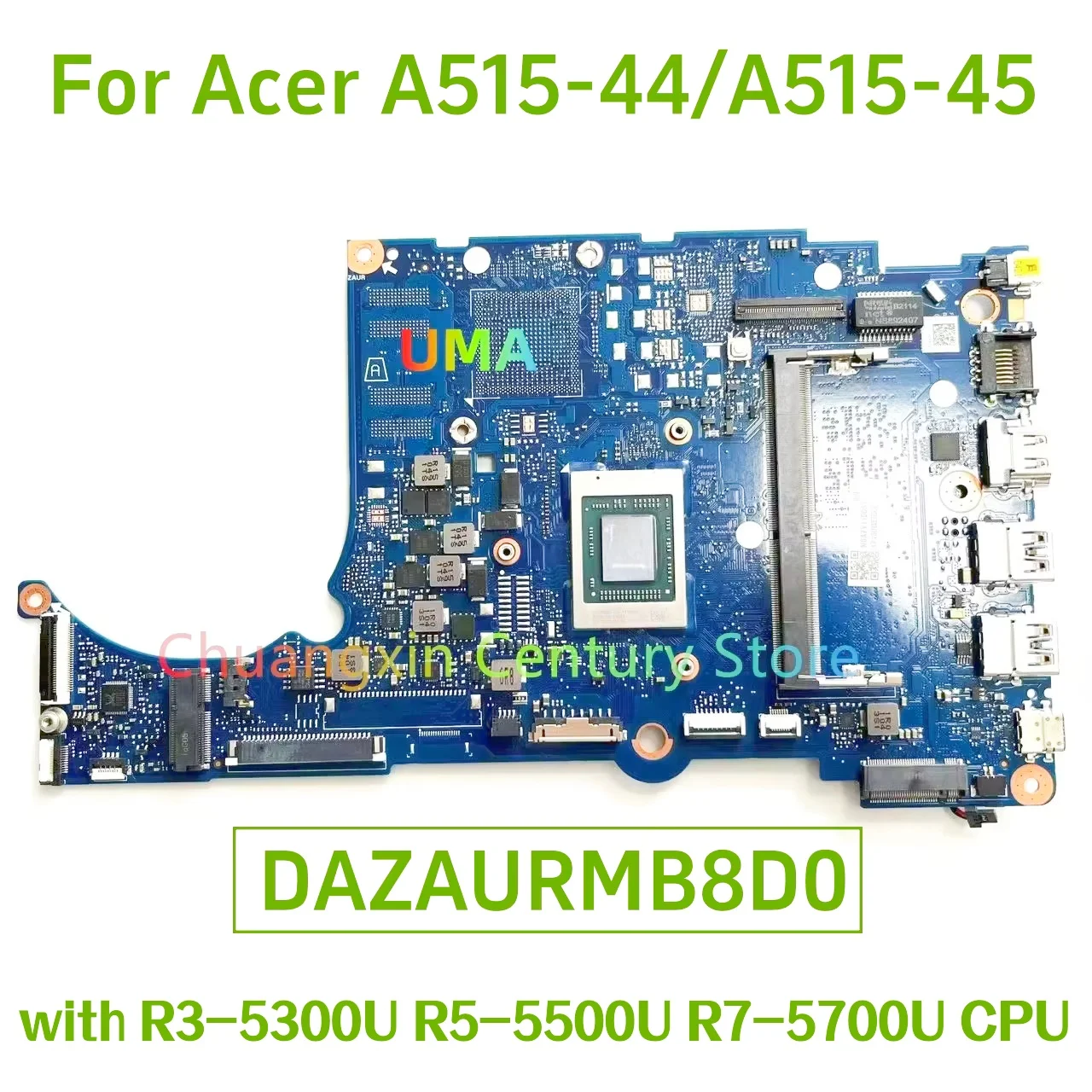 

Материнская плата DAZAURMB8D0 для ноутбуков Acer Aspire 5 A515-44/A515-45 с процессорами R3-5300U, R5-5500U, R7-5700U, 100% протестирована и отправлена.