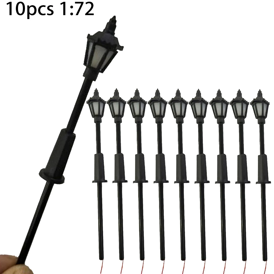 

10PCS Street Lights Models Lights Models 1:72 Scale LED Street Light Set For Model Train Layouts With Wires And LEDs 3V