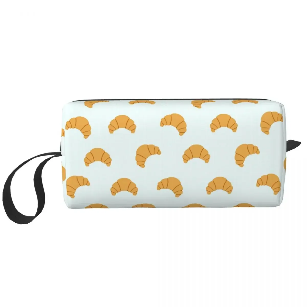 

Милый круассан с принтом на синем фоне, косметичка, косметичка Dopp Kit, косметичка для туалетных принадлежностей для женщин, красивый дорожный пенал