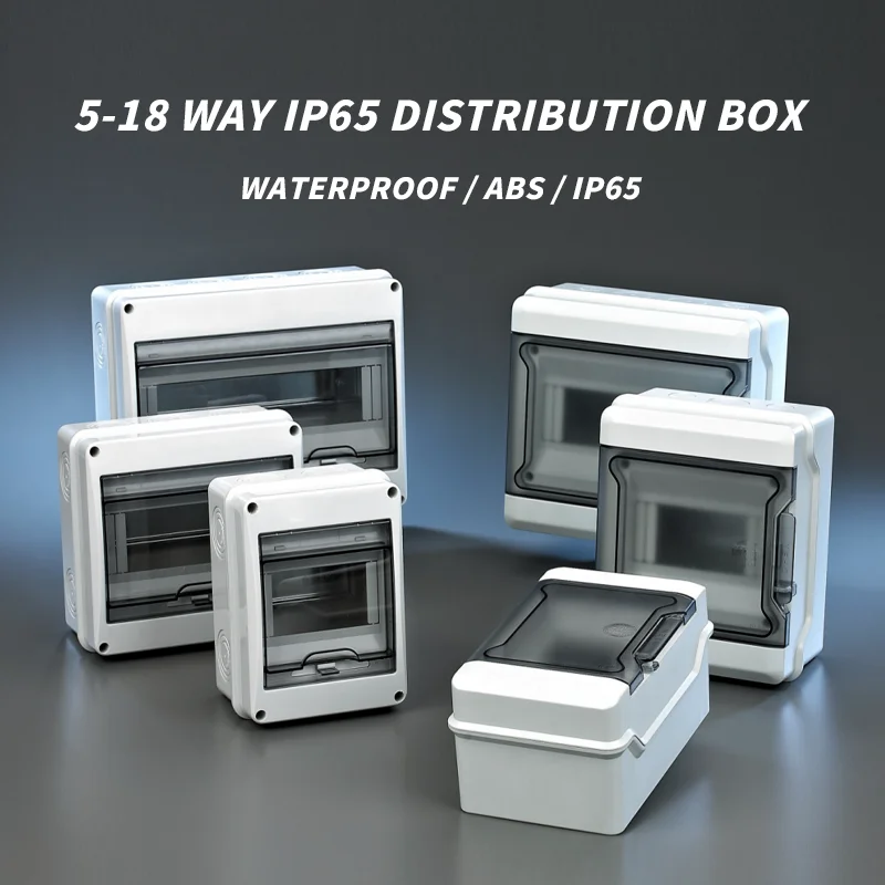 IP65 HT 5/8/12 WAY Series Junction Box PC Plastic Outdoor Electrical Waterproof Dustproof Distribution Switch Box