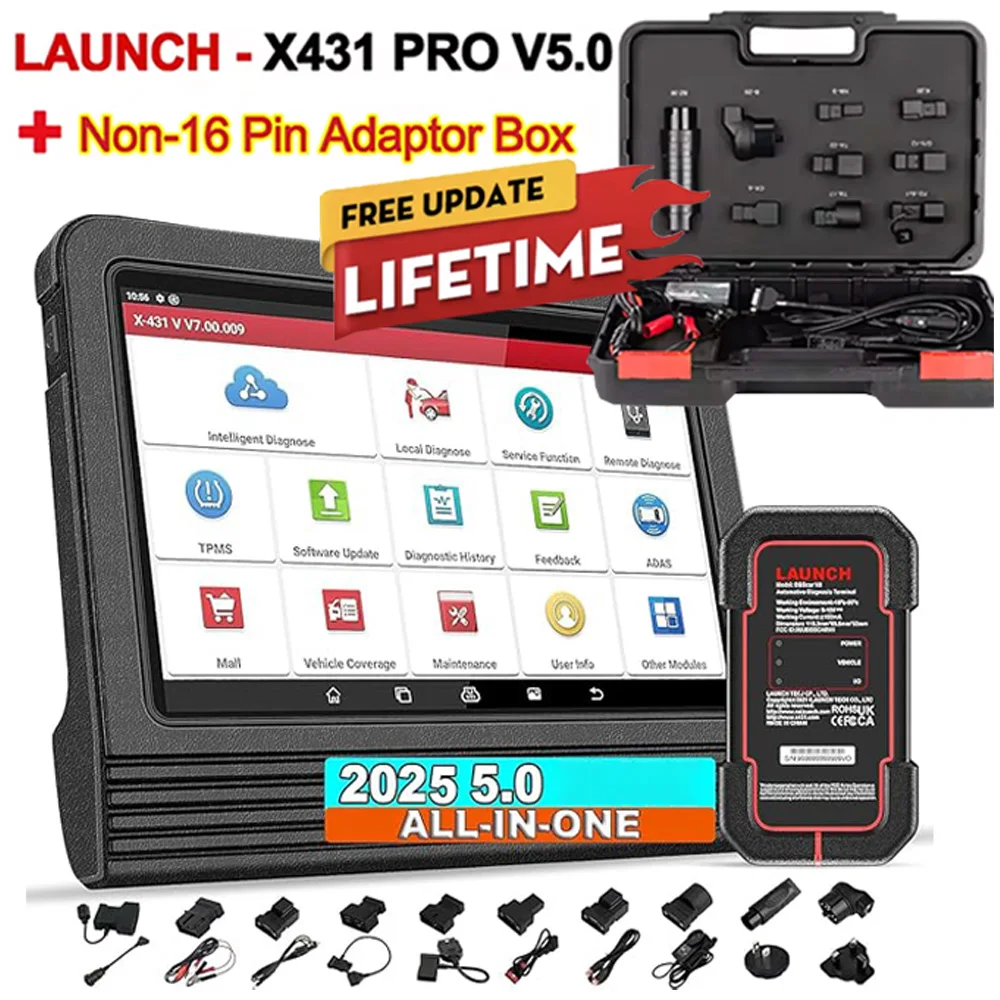 أداة إطلاق X431 PRO3 V+ V5.0 ثنائية الاتجاه، رسم خرائط طوبولوجيا DBSCar VII VCI لشاحنة HD 55+ خدمة الترميز عبر الإنترنت FCA #1