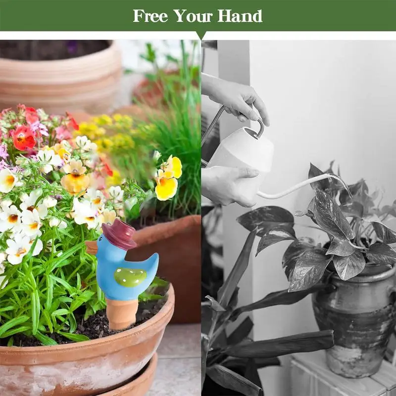 Pot Watering Spikes Duck 4 Pieces Watering Spikes Automatic Plant Waterer Plant Accessories Sturdy Plant Watering Devices For