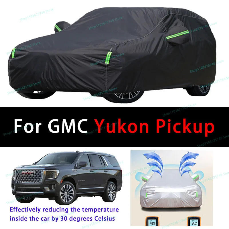 For GMC Yukon Pickup Summer Full Car Covers Outdoor Sun uv Protection Dust Cooling Protective Auto Protective Cover