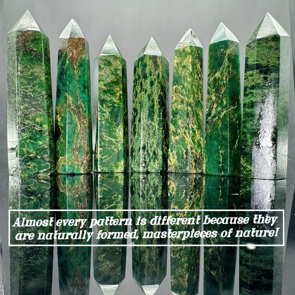 كريستال طبيعي الزمرد نقطة واحدة شفاء بلورات الكوارتز الديكور الداخلي، التأمل الطاقة عطلة هدية ديكور المنزل #5