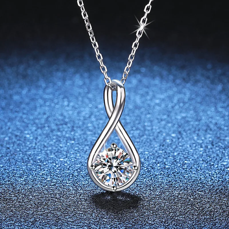 D color moissanite necklace high-end pendant angel tears 1 carat moissanite clavicle chain platinum PT950 mark