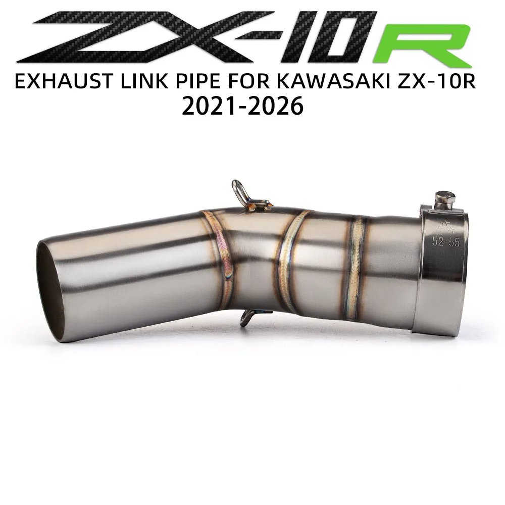 

For Kawasaki ZX10R ZX-10R 2021-2026 51MM interface motorcycle exhaust pipe racing adapter middle link pipe moto accessories