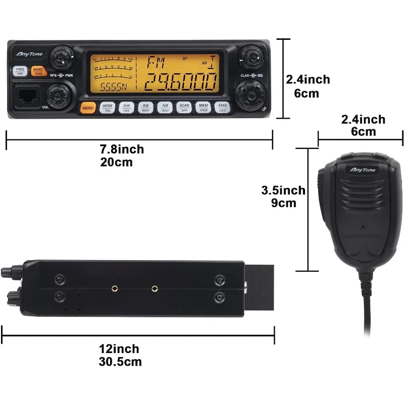 AM PEP-AT-555555N II Rádio 10 metros para caminhão, CTCR, função DCS, alta potência de saída, 50W, FM,SSB, 60W