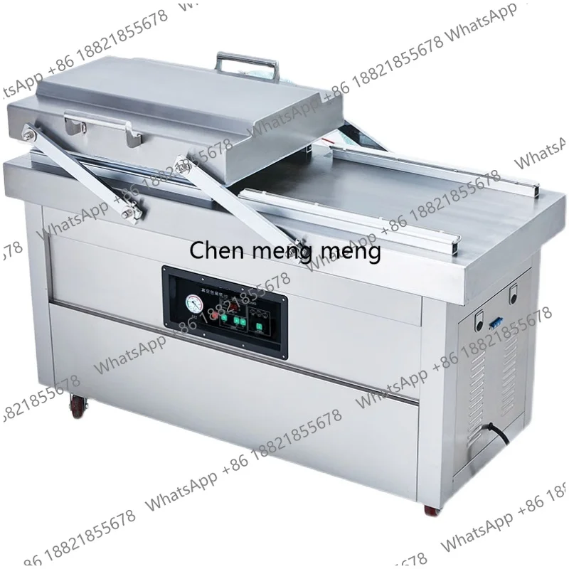 Double chamber vacuum food packaging machine commercial large automatic air extraction vacuum machine packing and sealing