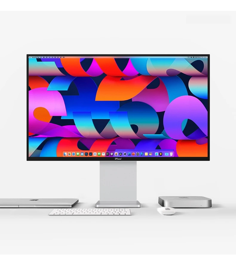 شاشة 27 بوصة 4K UHD 60 هرتز 98% DCI-P3 NTSC 104% IPS احترافية لتحرير الصور/الفيديو جسم المواد المعدنية المصنوعة من سبائك الألومنيوم
