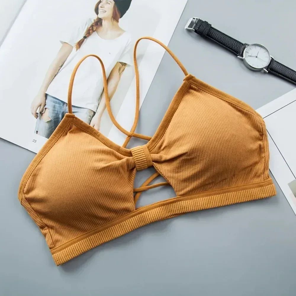 INS Sexy Lingerie girl Seamless back hollow Sport Bra Backless Strapless Top Bra Push Up Bralette Brassiere Women Underwear