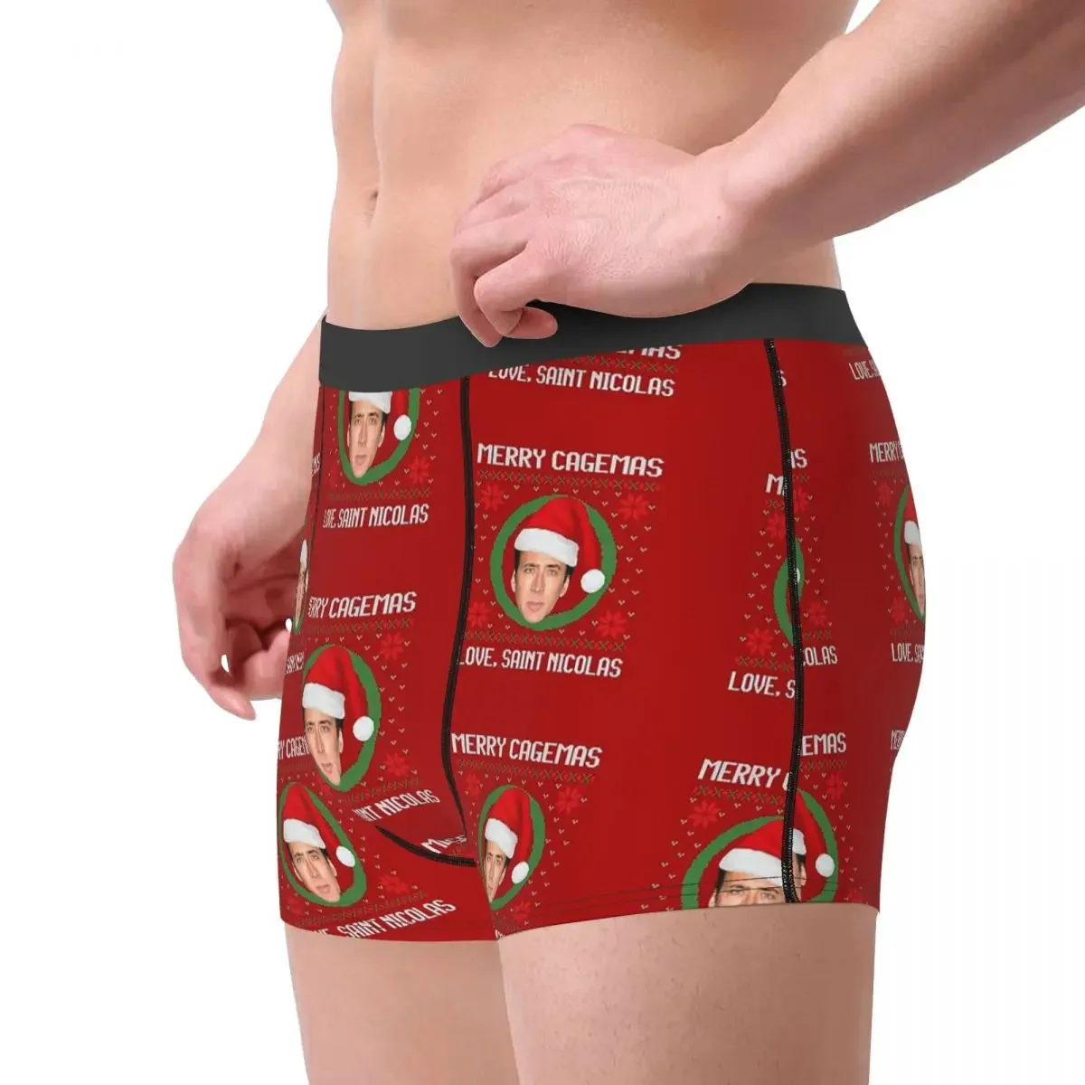 Men Nicolas Cage Rabbit Boxer Briefs Shorts Panties Mid Waist Underwear Homme Humor Underpants