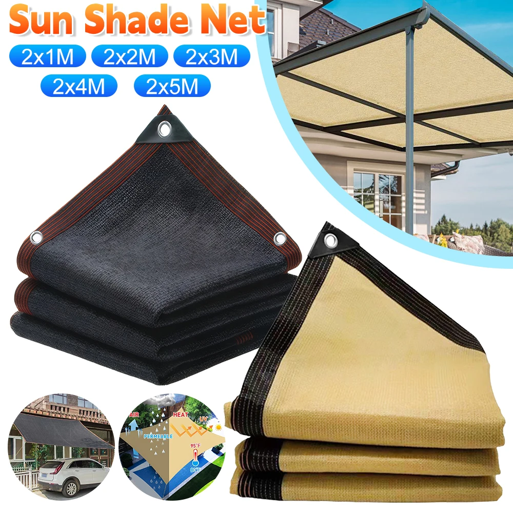 Sun Shade Net UV Protection Outdoor Shadow Mesh Exterior Shade Awning Parasol Plants Shading Net Patio Canopy Garden Accsesories