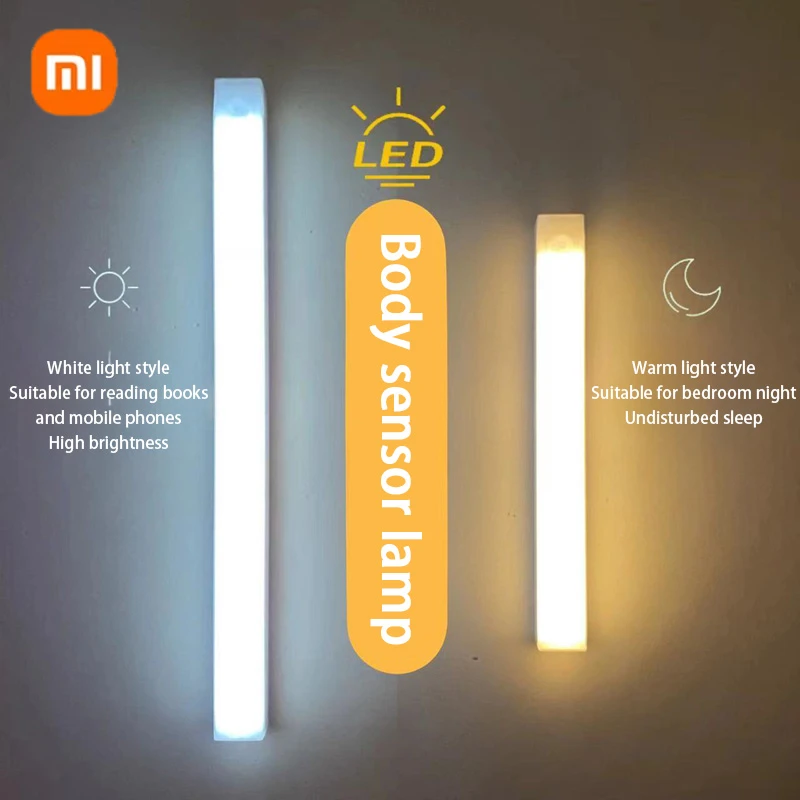 Xiaomi Night Light Rechargeable Motion Sensor LED Bar Light Induction Portable Cordless Magnetic Cabinet Lamp Kitchen Bedside