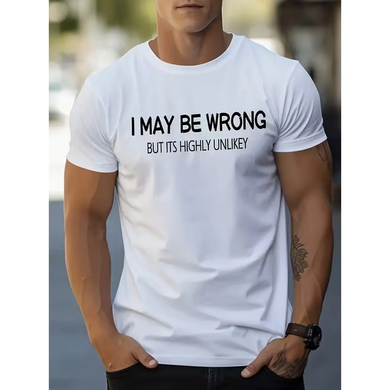 Mens Graphic Tee Crew Neck Regular Fit Durable Stretch Ideal For Sports Casual Wear