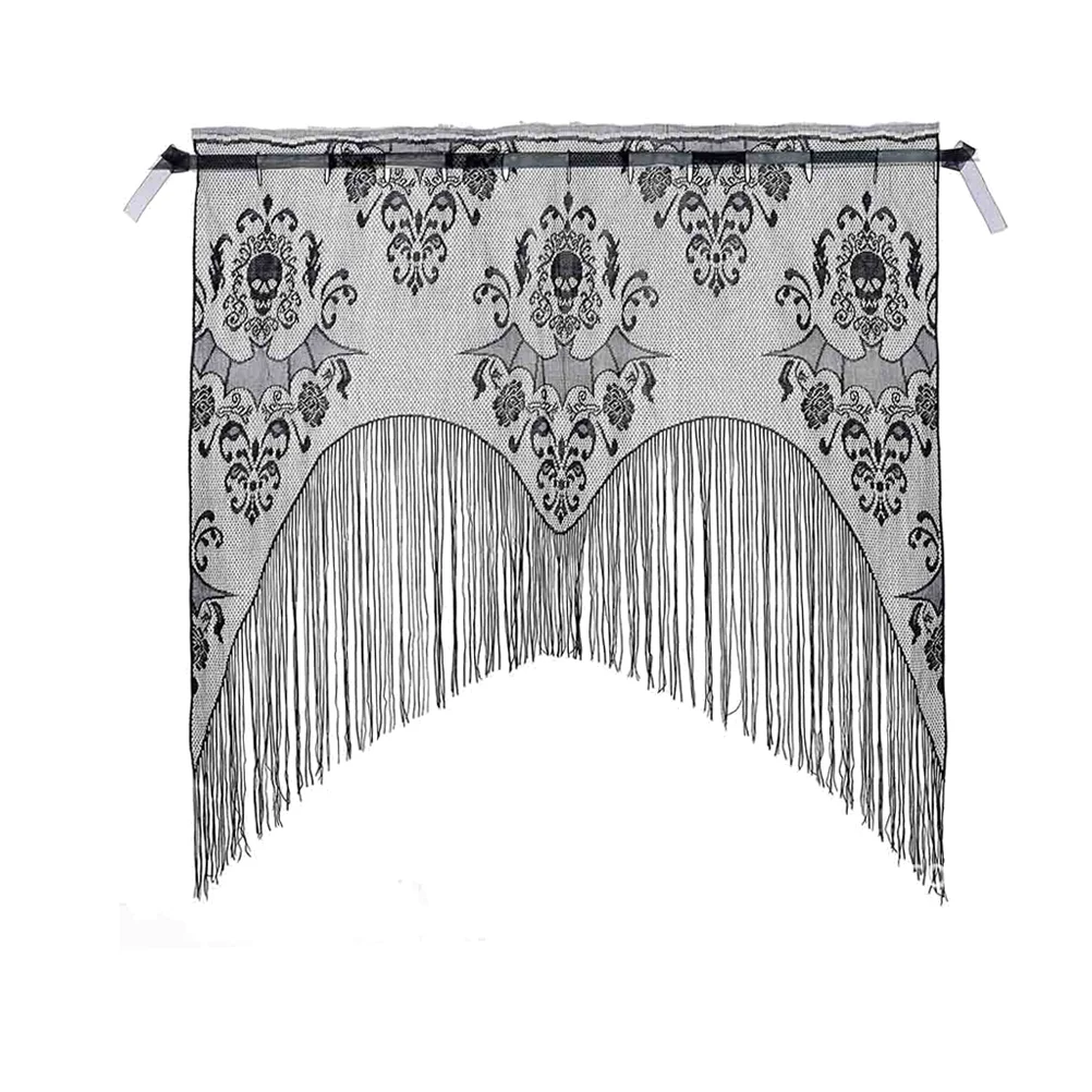 Macrame Curtains Skull Door Window Halloween Banner Hanging Lace Tassel Supplies