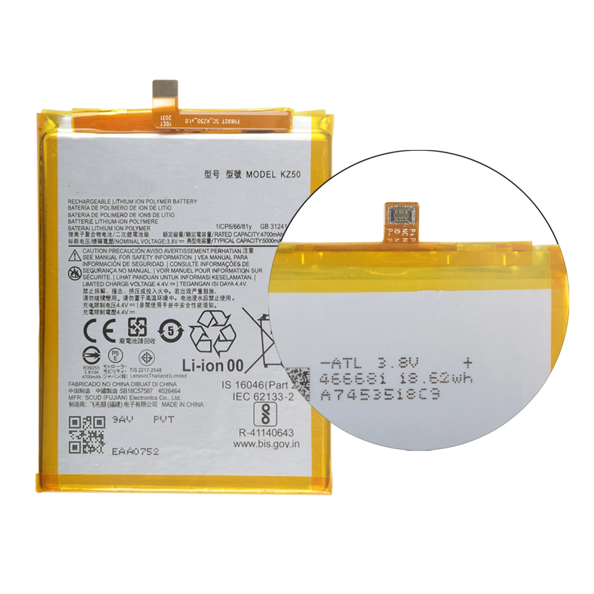 100% Original  KZ50 5000mAh Battery For Motorola Moto G8 Power XT2041   Phone Batteries